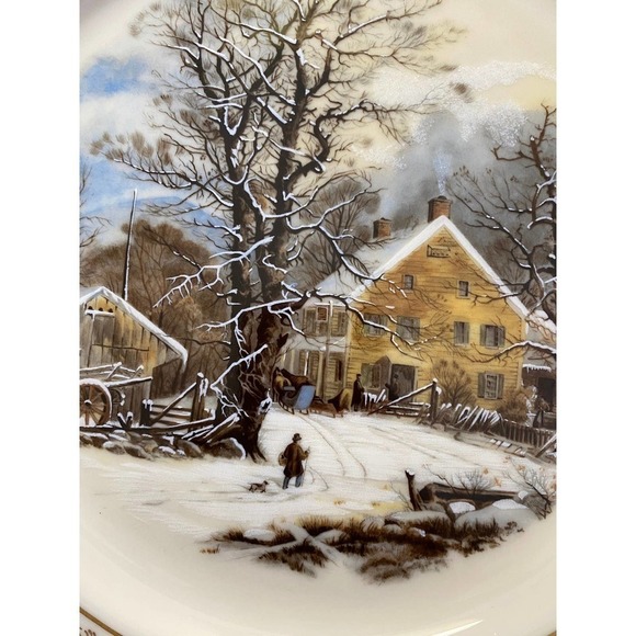 Lenox Plate, “Winter In The Country A Cold Morning” 1987 Limited Currier & Ives - Picture 7 of 10